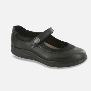 SAS Womens Step Out Mary Jane Walking Shoe black size 8 medium hook & loop strap